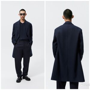 Zara Chester Coat Blue 9621 480‎ Sz  XL
